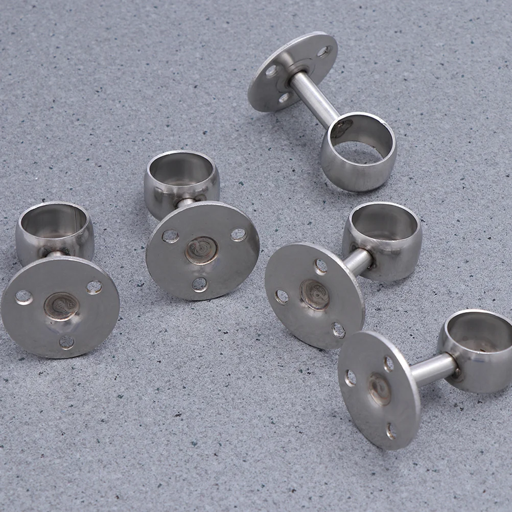 

4pcs Stainless Steel Wardrobe Pole Holder 40Mm Rust-Proof Wall Mount Bracket For Closet Shower Curtain Rod Support Cabinet