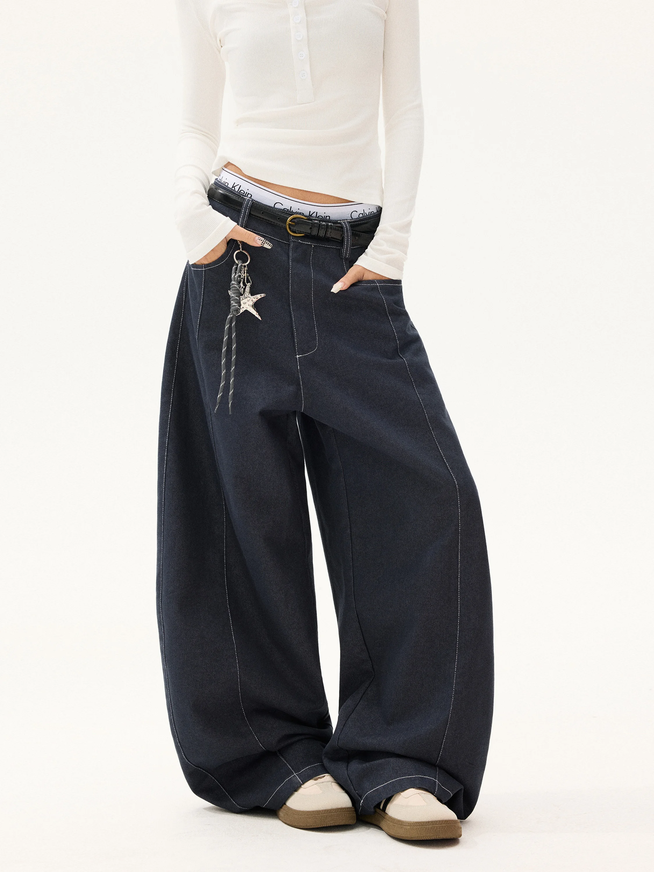 

Джинсы Free Sonata Vintage Denim унисекс, прямого кроя, повседневные, свободные, на все сезоны, универсальные, с высокой талией