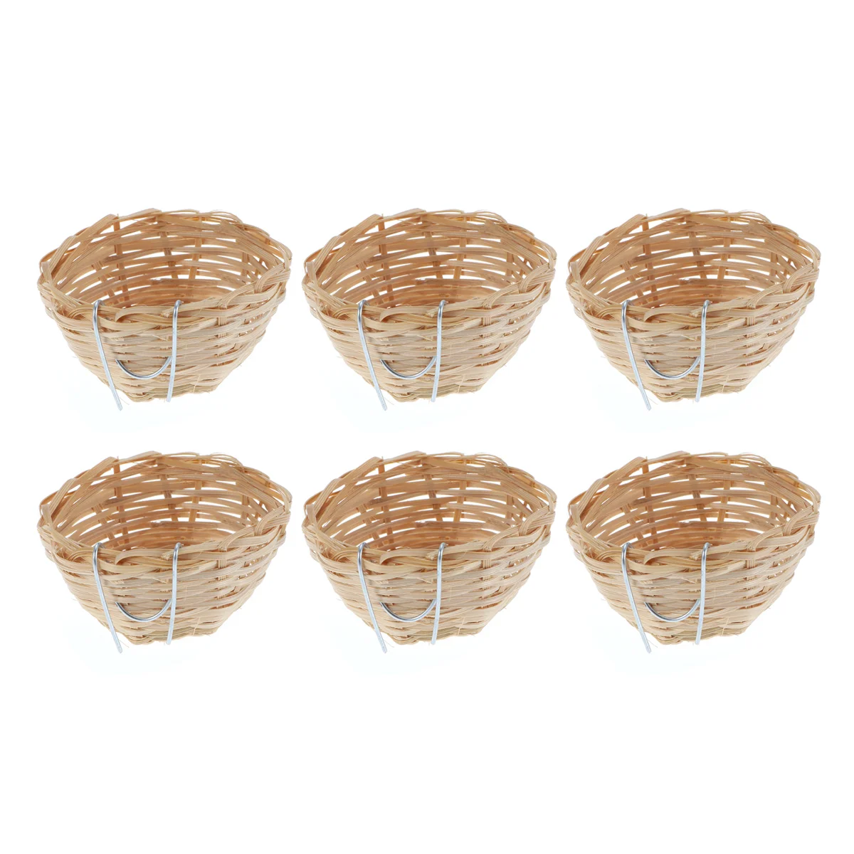 6pcs Pet Natural Bamboo Nest Birds Handmade Hanging House Parrots Sleeping Bed With Hooks bird nest bamboo birds nest