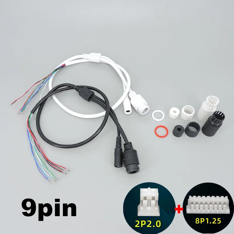 9-adriges POE-LAN-Kabel für CCTV-IP-Kameraplatinenmodul RJ45 Gleichstrom 12 V Standardtyp ohne 4/5/7/8 Drähte Status LED A7