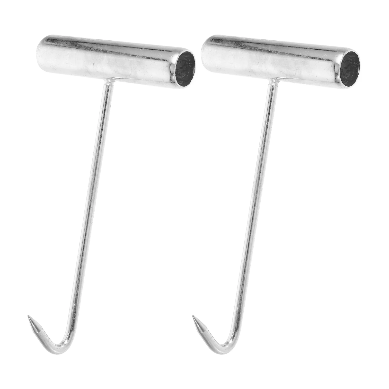

2pcs Hand Pull Hook Iron T-Shaped Meat Processing Tool For Beef Lamb Butchering Grilling Supplies Peking Duck Hook Meat Turner