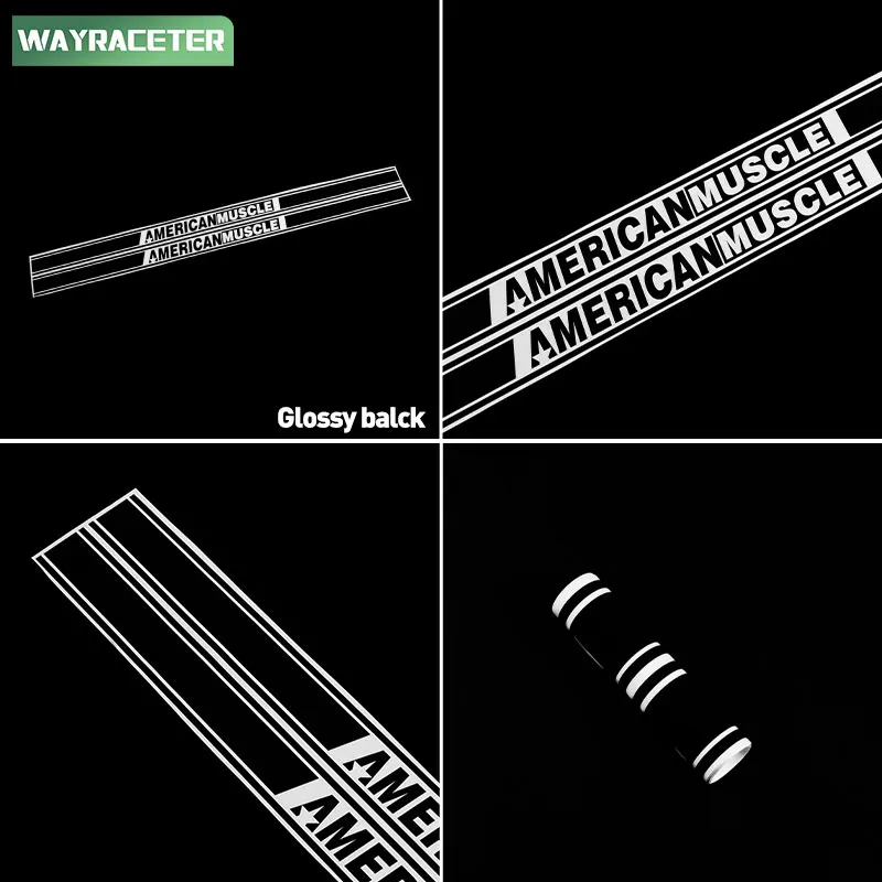 2 Pcs/Set Door Side Stripes Sticker American Muscle Graphics Vinyl Decal For Ford Mustang S550 Shelby GT G350 GT500 2015-2023