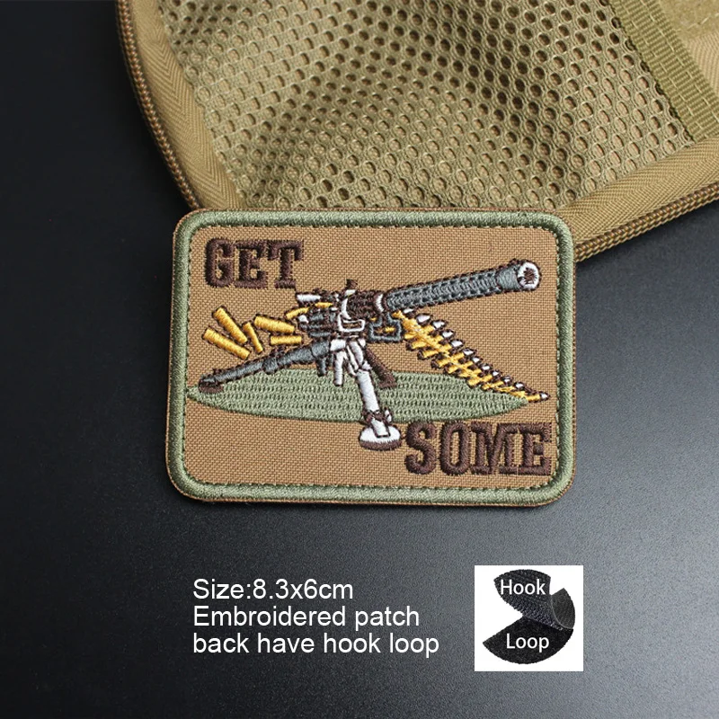 Embroidered Alloy Gear Fox Badge Tactical Honey Badger Back Team Helmet with Backpack Hook Loop Patches for Clothing