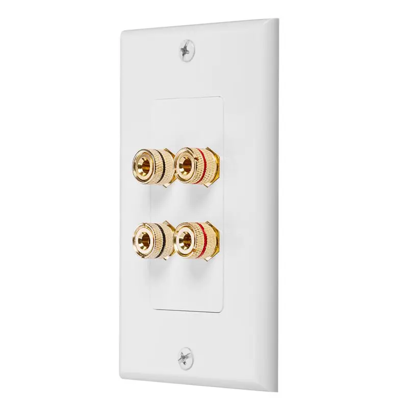 2 Pcs Speaker Wall Plate Home Theater Wall Plate Audio Panel 8 Posts For 4 Speakers & 4 Posts For 2 Speakers