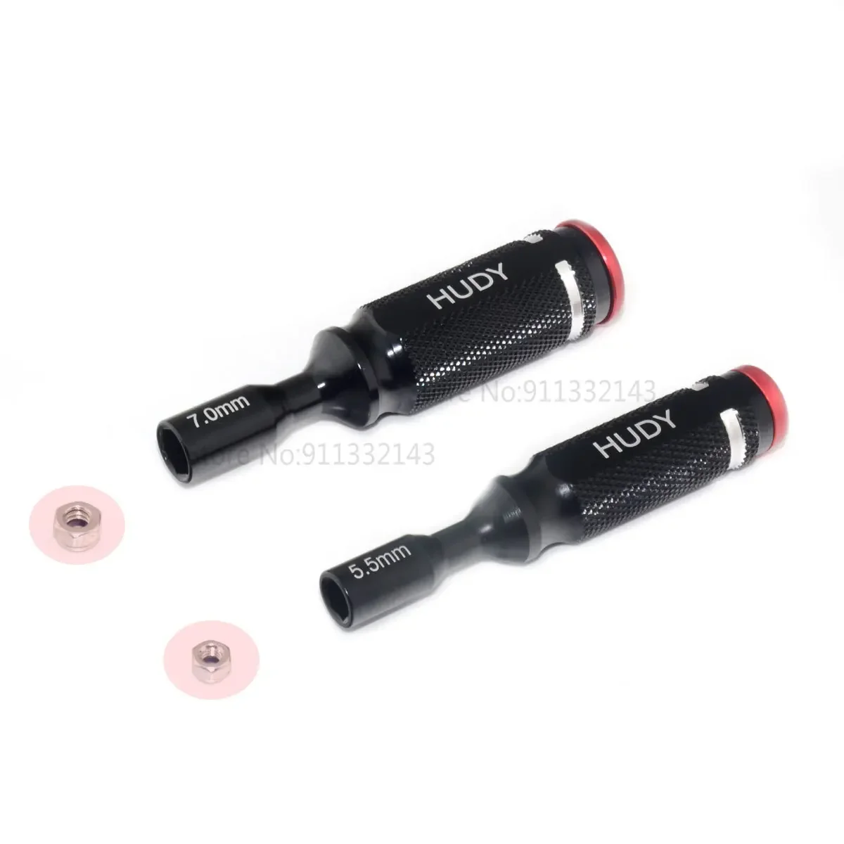 HUDY 5.5mm 7.0mm Reparatie Tools Kit Zeskantmoer sleutel Socket Schroevendraaier Moersleutelmoersleutel Doos Voor RC Auto boot Quadcopter Drone UAV DIY