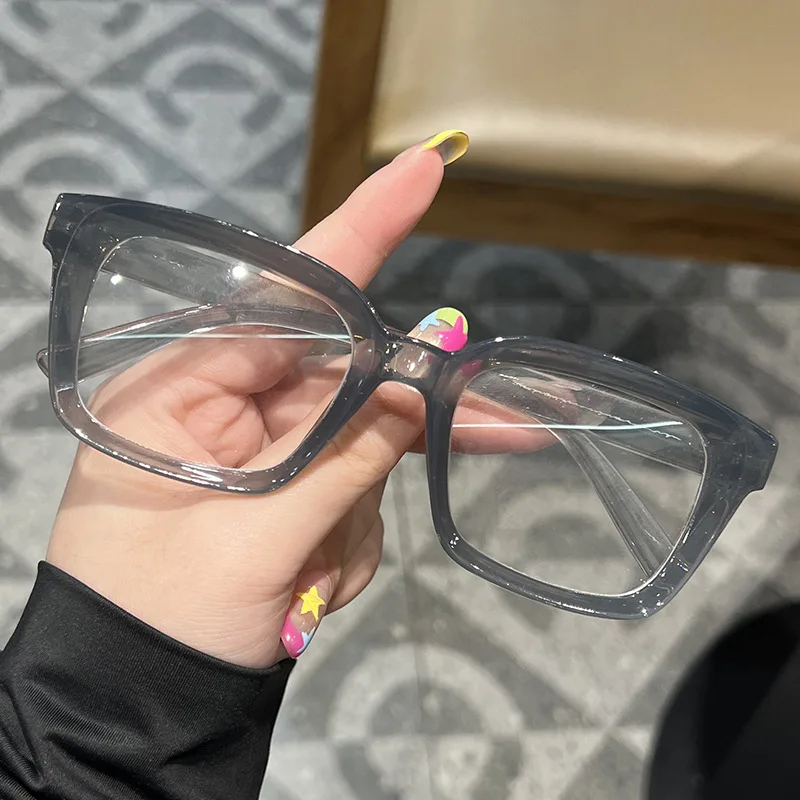 نظارات شمسية بعدسات الكمبيوتر، نظارات شمسية عصرية للنساء مضادة للضوء الأزرق، نظارات شمسية مربعة بإطار كبير مضادة للانعكاس #3