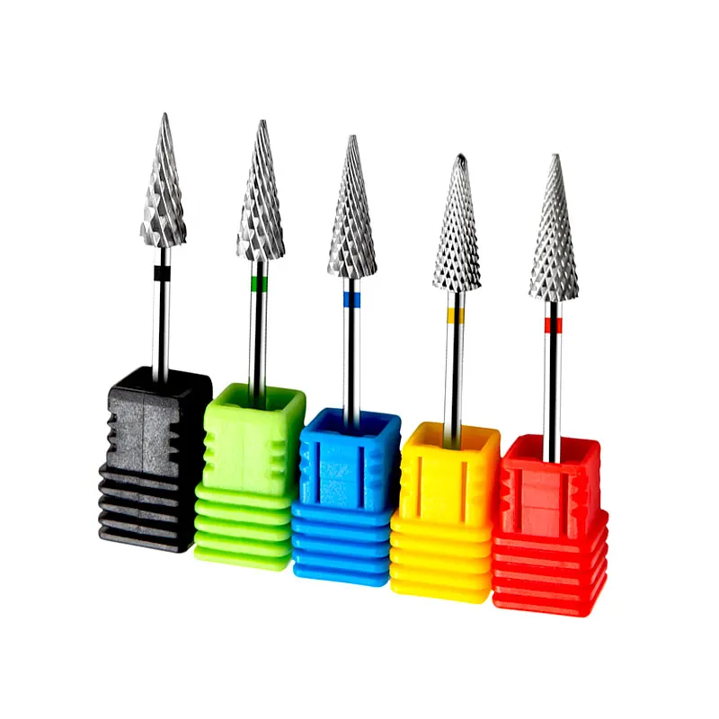 Tip Tungsten Carbid Nail Drill Bits Electric Manicure Drill Accessory Milling Cutters for Nail Gel Polish Remover Nail Art Tools