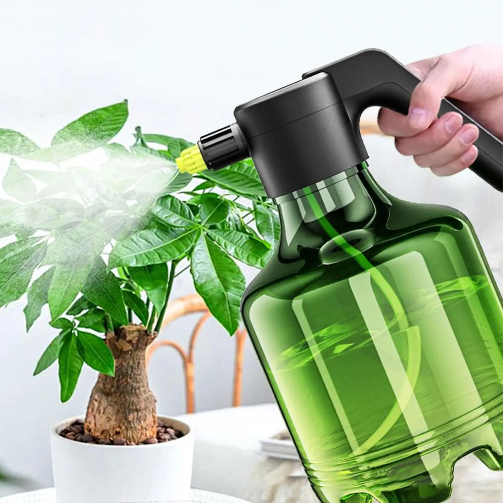 

Распылитель с батарейным питанием, 3000 мл, перезаряжаемый электрический распылитель для двора, 1500 мАч, регулируемая шайба для бутылок Mister для двора, забора, растений