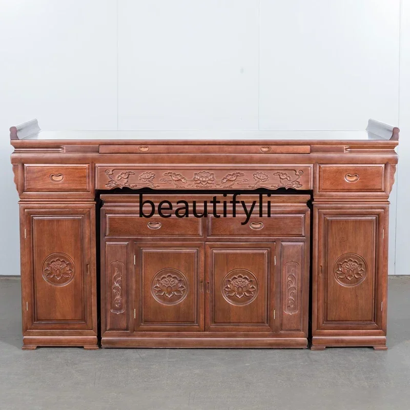 

LJYSolid wood table for household use Guan Gong Buddhist niche table for new Chinese Buddha table God of Wealth incense
