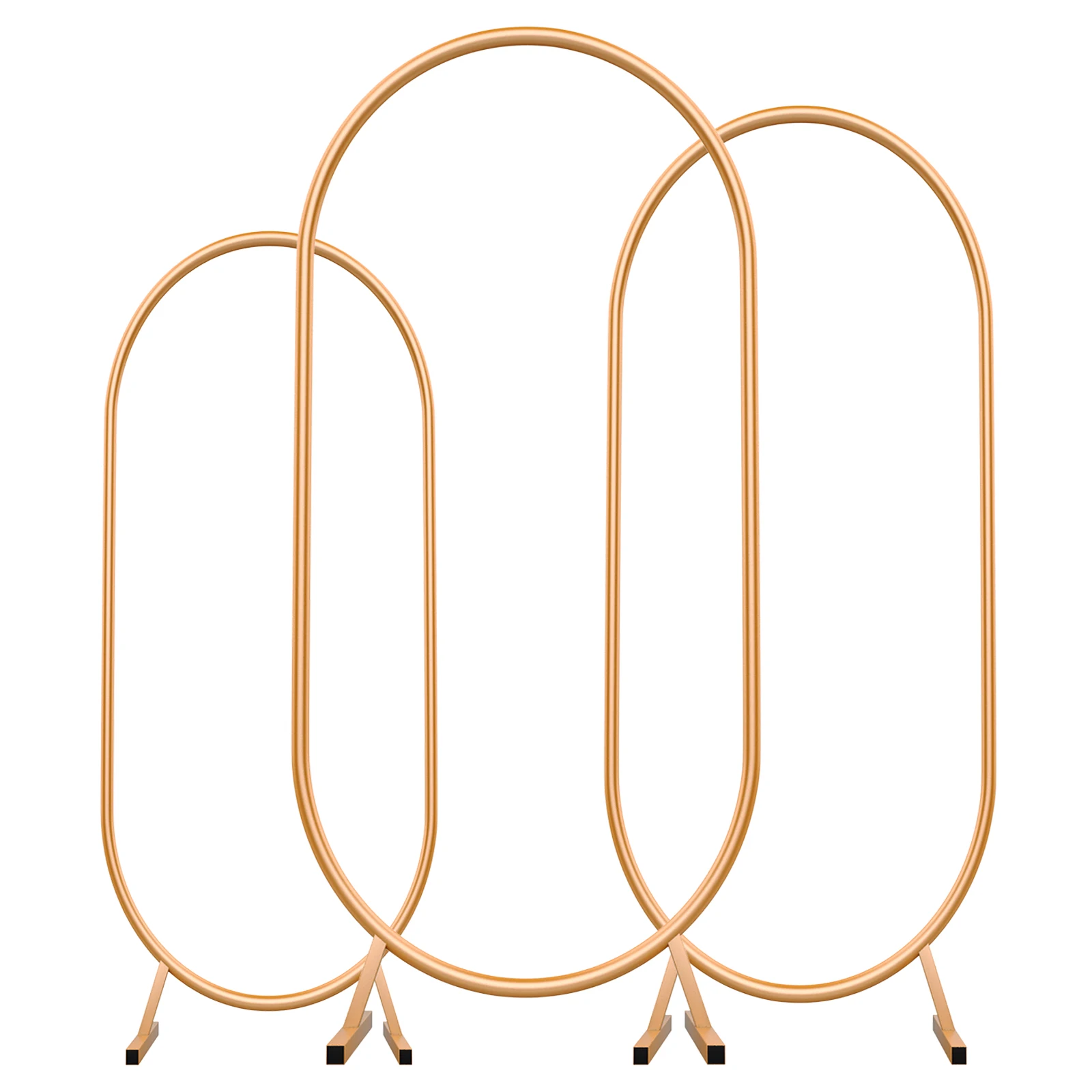 Arco nuziale in metallo, set di 3 supporti per fondale per matrimoni, cerimonie nuziali, decorazioni per feste al chiuso e all'aperto