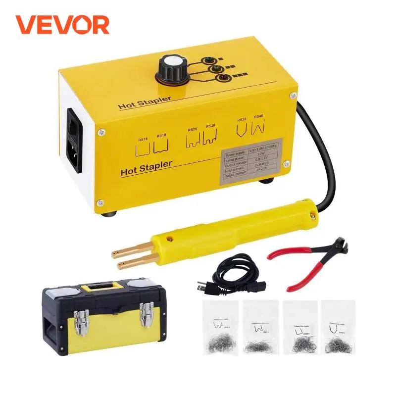 Autovictoria Soldadura de Plástico Conjunto de Recuperación Plástica Térmica Grapadora de Caliente con 600 Grapas y 20W Kit de Soldadura para