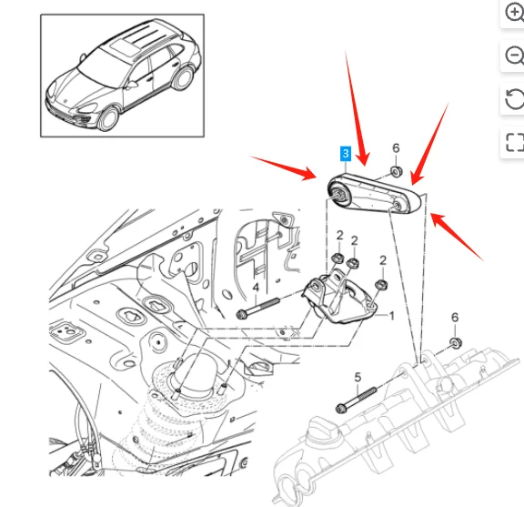 7PP199331A 9A7199331A Upper Engine Mount For Porsche Cayenne Macan Panamera 3.6L 4.8L 10-18