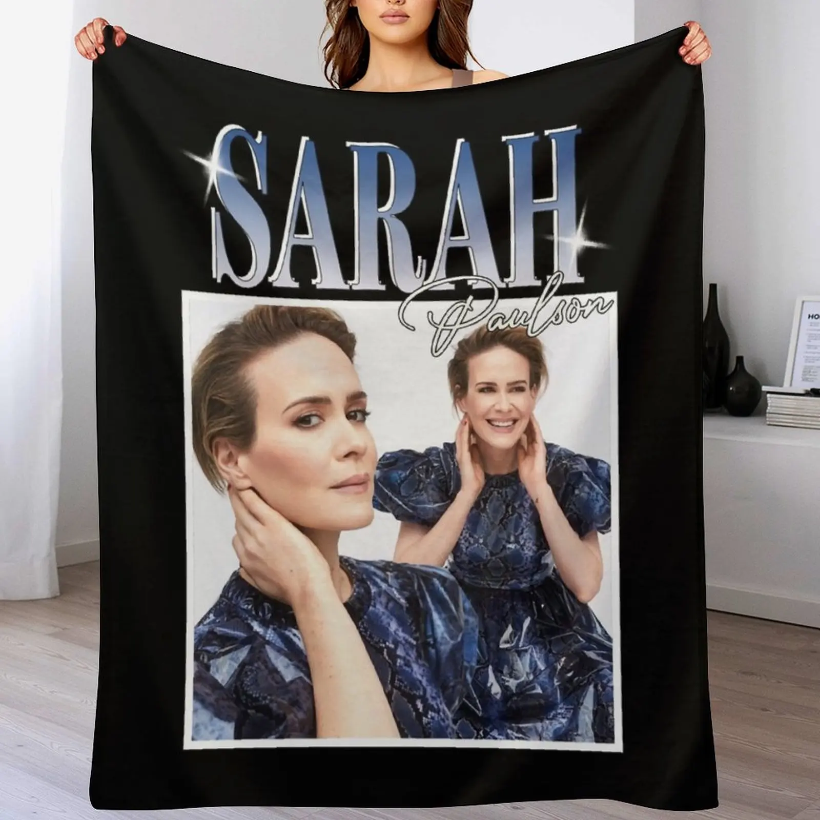 

Gift For Men Sarah Paulson Funny Graphic Gift Throw Blanket Shaggy Furry Soft Blanket for Bedroom Living Room