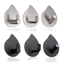 304 Stainless Steel Wall Hook for Bathroom and Kitchen, Self Adhesive Hooks for Towels, Robe Hanger, Shower Organizer