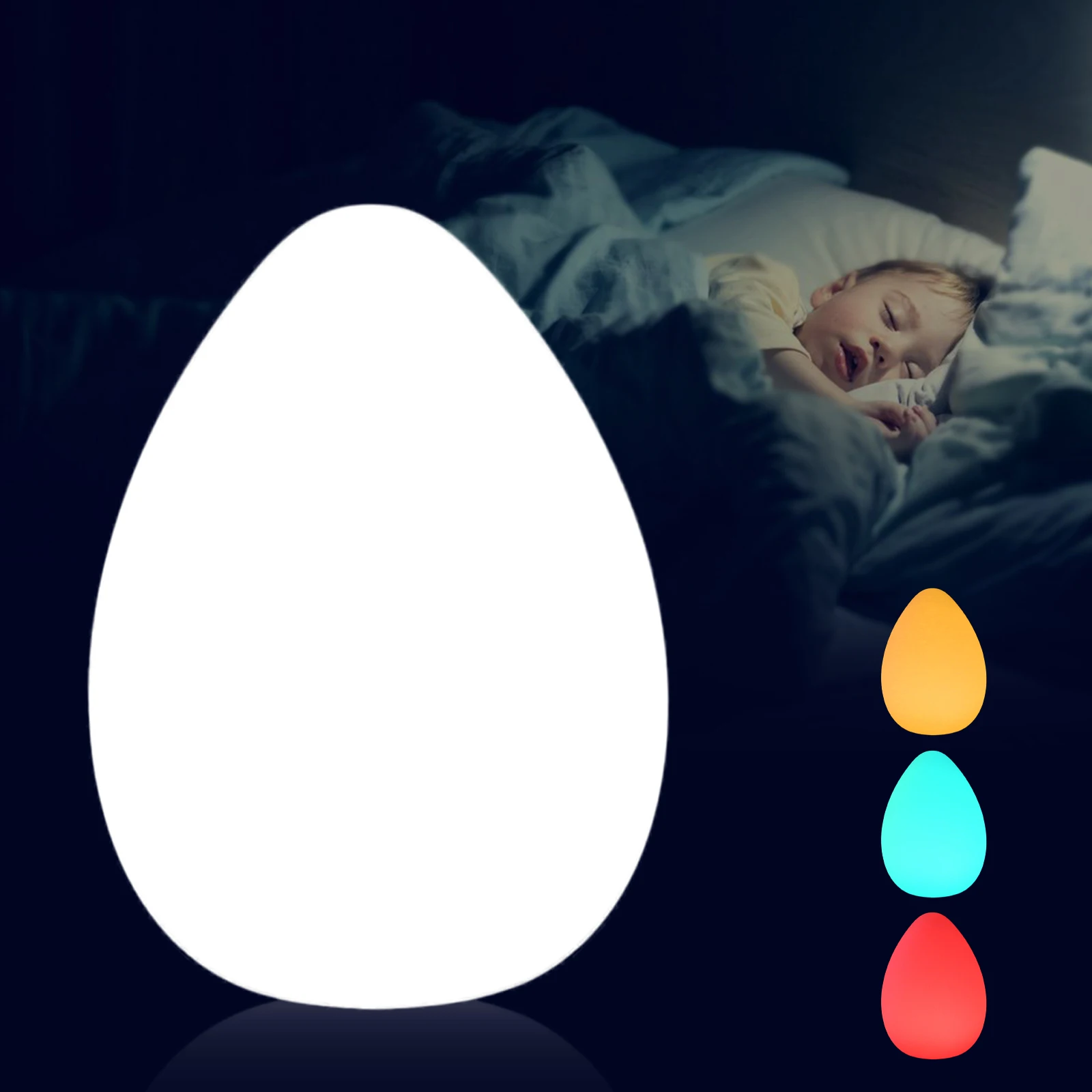 Baby Night Lights 8/11 inch RGB LED Mood Table Lamp 16-Color Changing + Remote