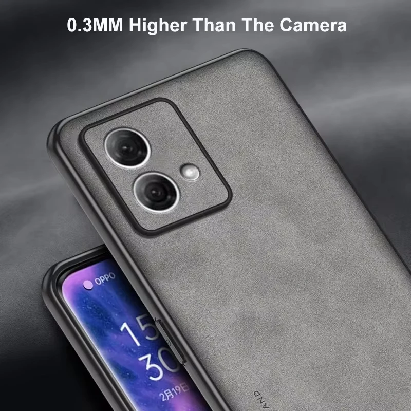 For Motorola Moto G84 G54 G34 G24 G14 G22 5g Luxury Sheepskin Leather Case On G 84 54 34 24 14 22 Men Retro Business Back Cover image 4