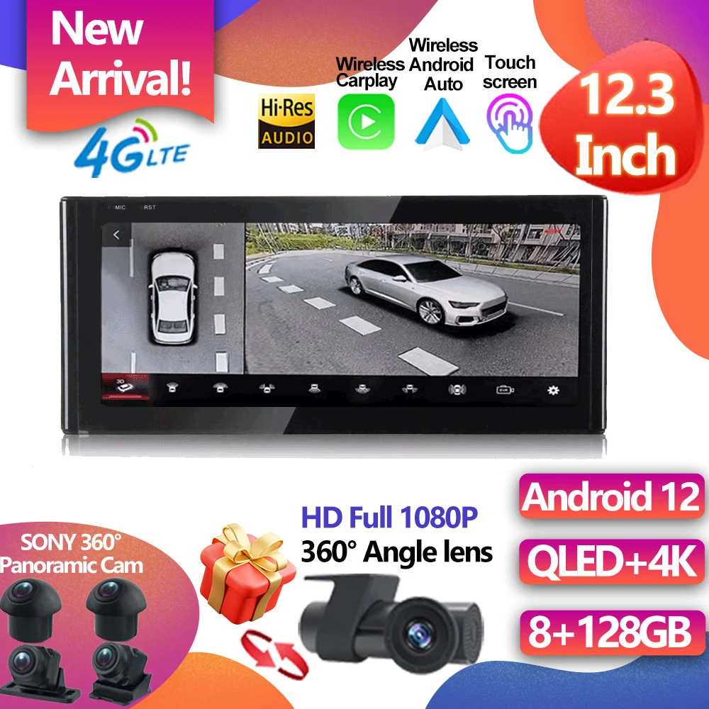 

For Audi A3 8V 2012 - 2020 12.3" 10.25" Android12 Multimedia Car Stereo Radio Auto GPS Car Monitor Carplay Player BT WiFi+4G IPS