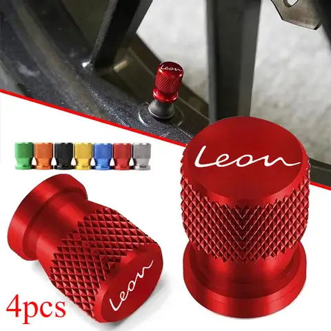 4 pièces de capuchons de valve d'air en aluminium pour pneus de voiture, avec logo de marque, pour accessoires de voiture Seat Leon 2026