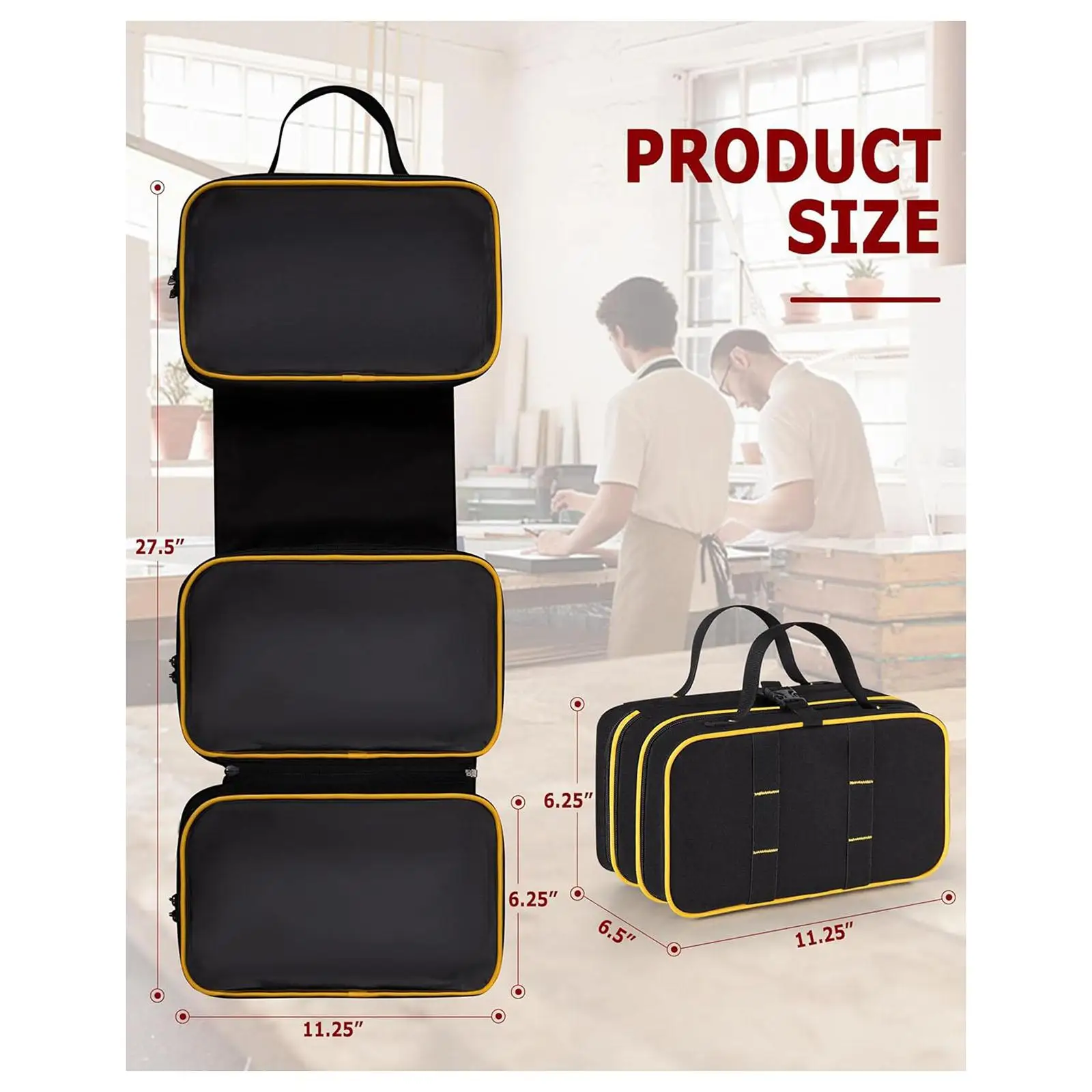 

Wear Resistant Storage Tote Detachable Pouch Tool Bag Organizer for Workshop Home Repair