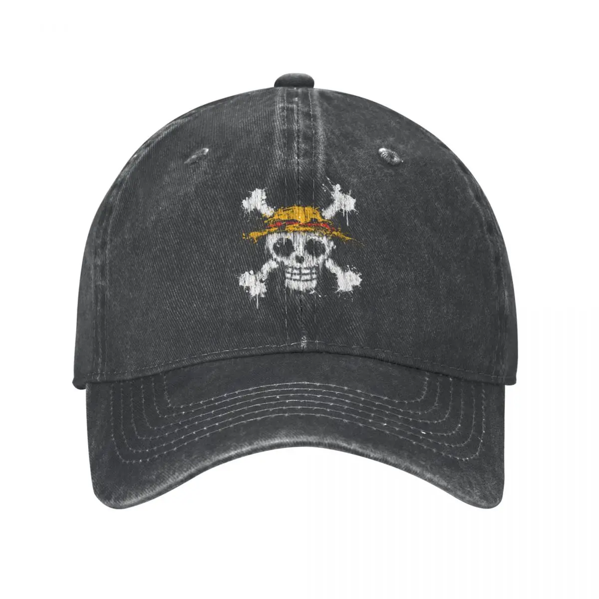 One Pieces Skull Men Women Baseball Caps Distressed Washed Hats Cap Casual Outdoor Activities Unstructured Soft Sun Cap