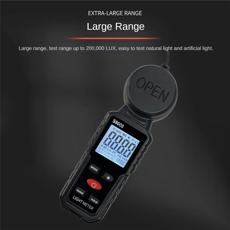 B28C-Digital Illuminance Light Meter Tester 200,000Lux Meter Luxmeter ความเข้มแสงความสว่างการวัดเครื่องมือใช้งานง่าย