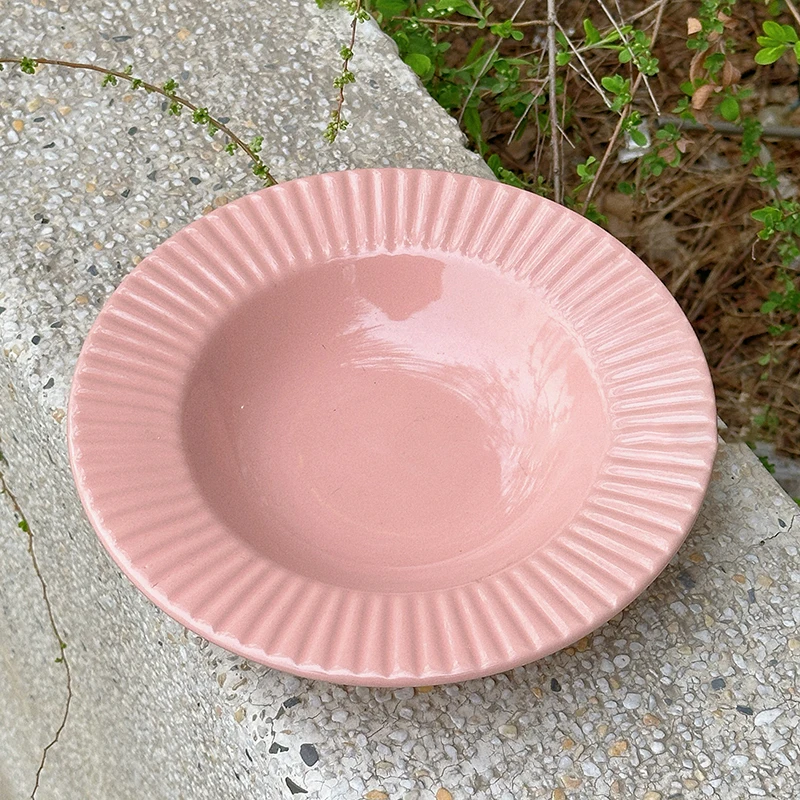 麦わら帽子付きのシンプルなセラミック食器,シンプルなセラミック食器,家の生活に最適,果物サラダサラダスタイル,無地,レストラン