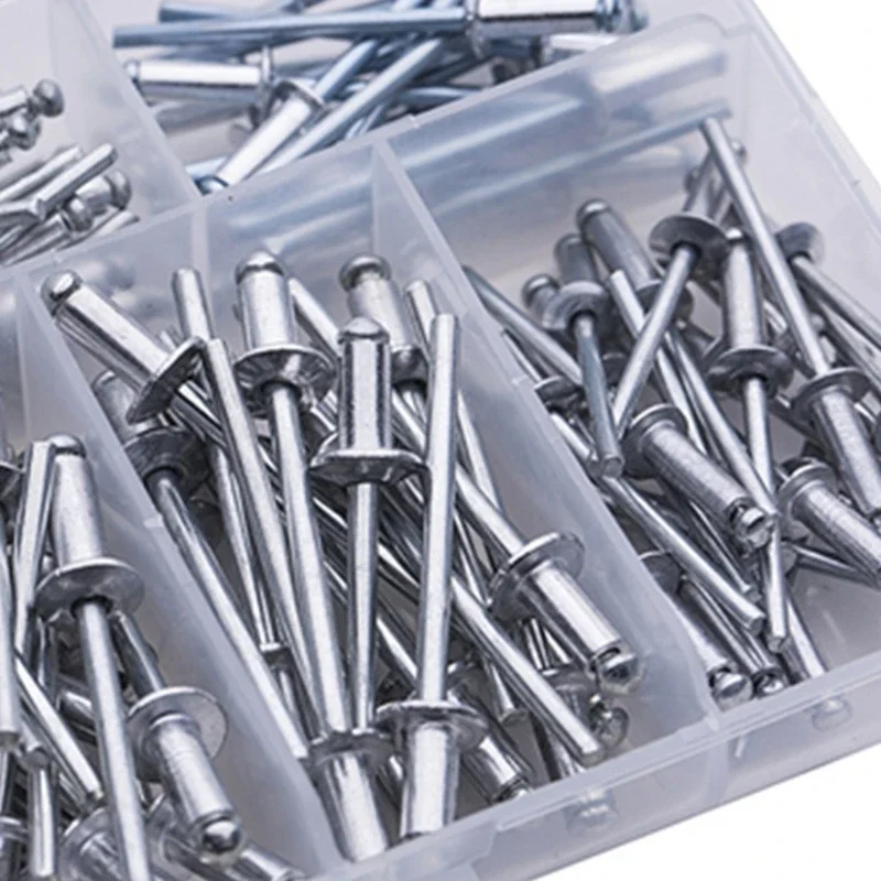 Rivets multifonctions en aluminium, 120 pièces, robustes, antirouille, avec rangement, excellents pour fixation des métaux,