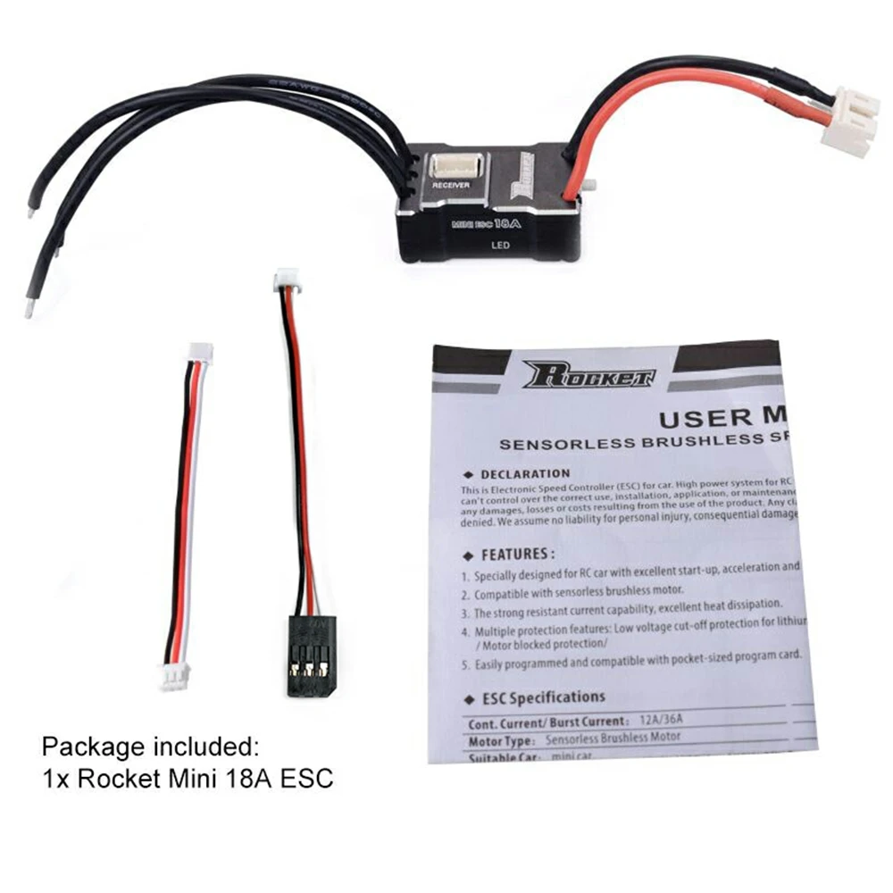 Rocket MINI RC Brushless Motor ESC Combo for Kyosho Mr03 Pro Atomic DRZ 1/24 1/28 1/32
