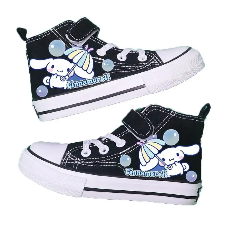 Kuromi Cinnamoroll Anime Kawaii Sanrio High Canvas Shoes Cute Cartoon Ins Fashion Casual Board Sneakers Gifts for Kids