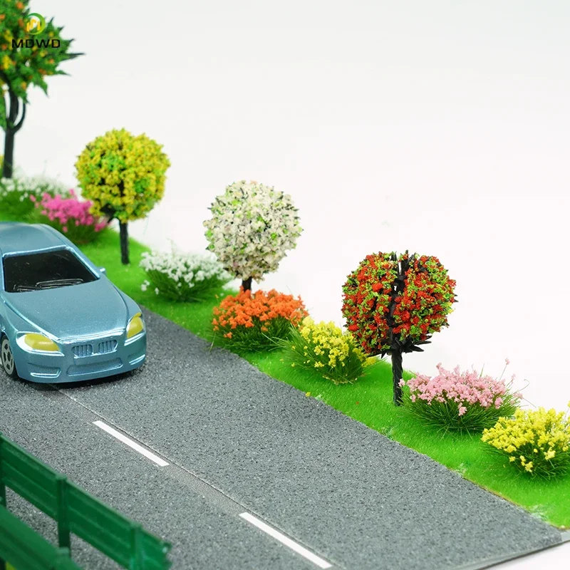 DIY 소형 시뮬레이션 꽃 잔디 클러스터 모델 정원 모래 테이블 장면 레이아웃 디오라마 키트 건물 풍경