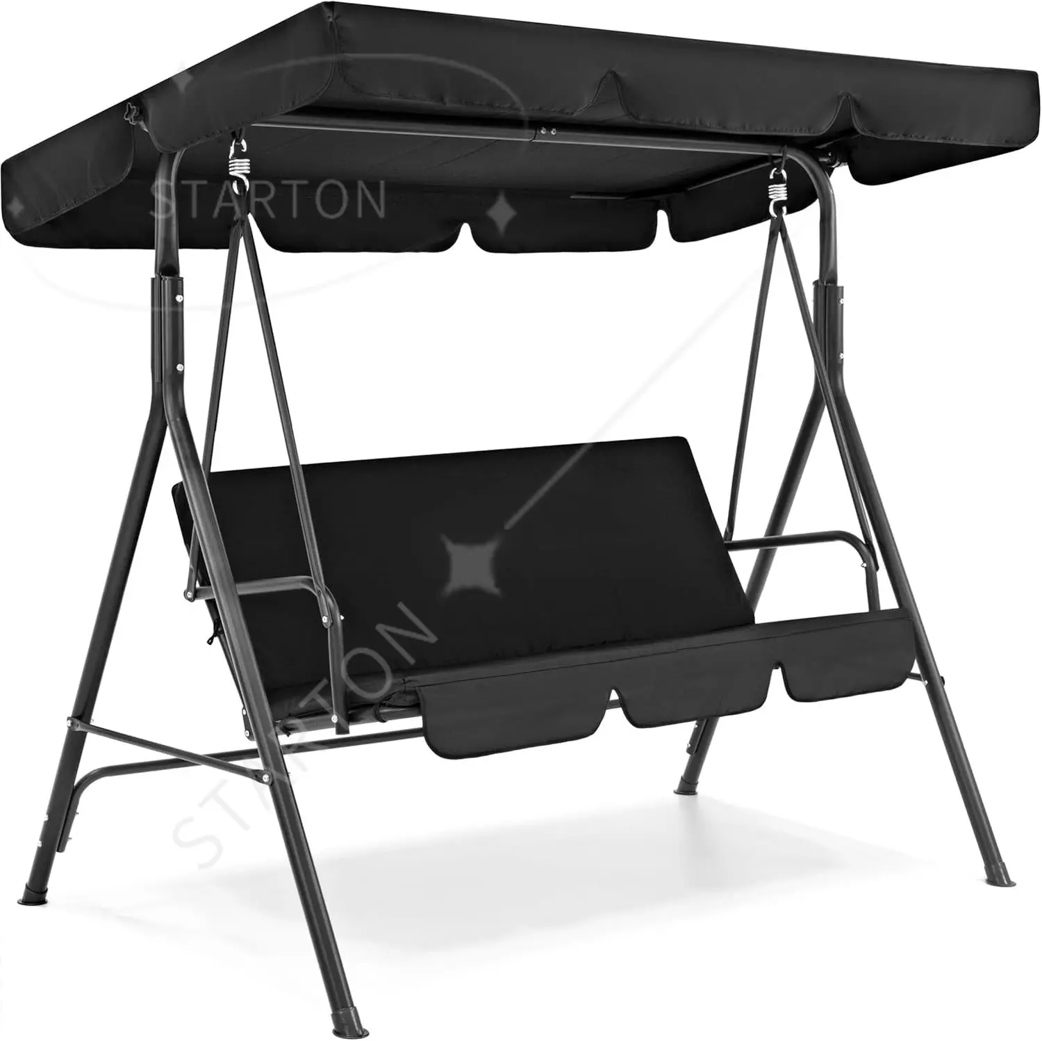 2-Person Outdoor Patio Swing Chair, Hanging Glider Porch Bench for Garden, Poolside