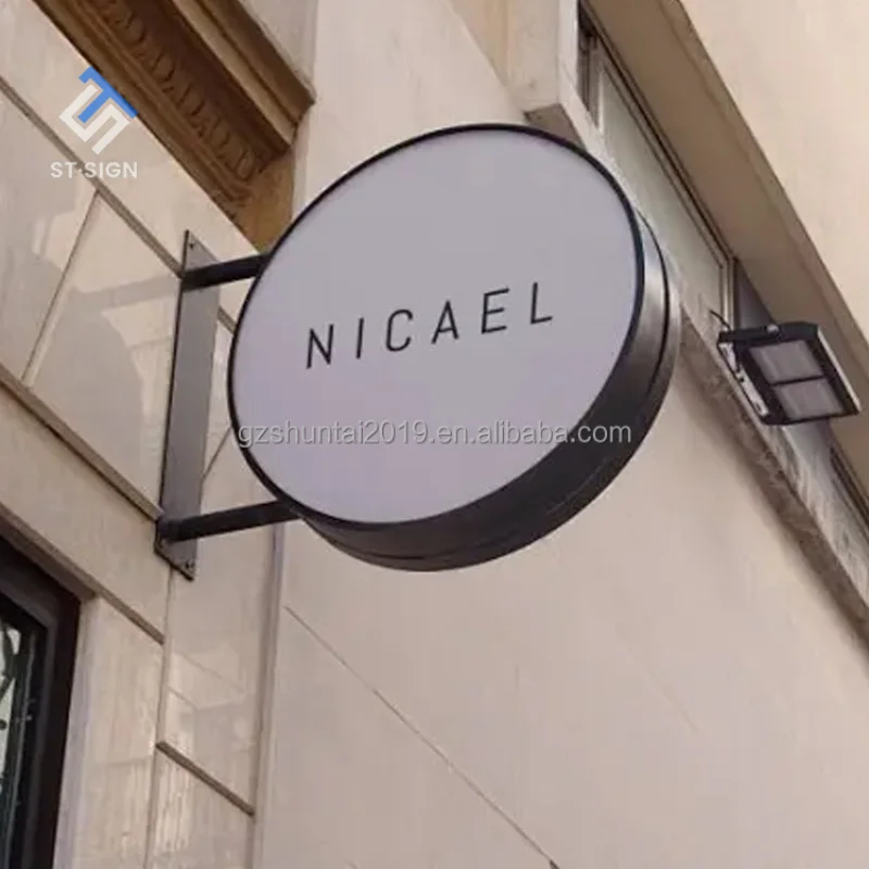 custom.Acrylic Outdoor Digital Billboard Illuminated LED Street Sign with Aluminum Frame Rectangle Round Light Box Decorative Fe