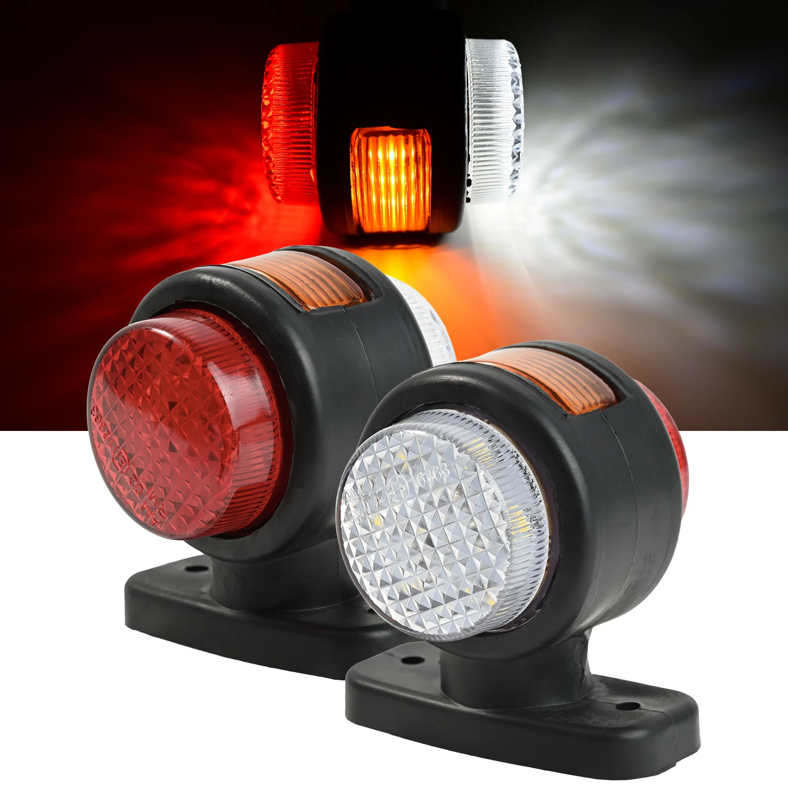 Luzes led para trailer, vermelho, branco, âmbar, sinal de posição, luz de freio, contorno, indicador lateral, 12v, 24v, acessórios universais para caminhão