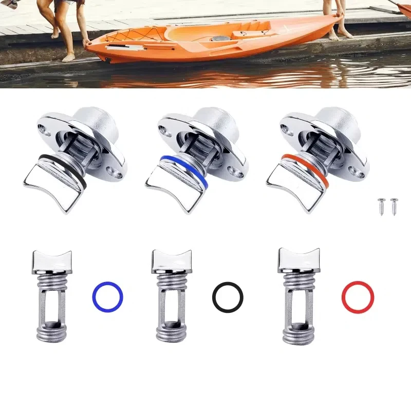 1PCS Kayak Boat Drain Plug Universal with Rubber Seal O Ring Scupper Bung 3/4 inch Stainless Steel for Yachts Kayaks Canoes