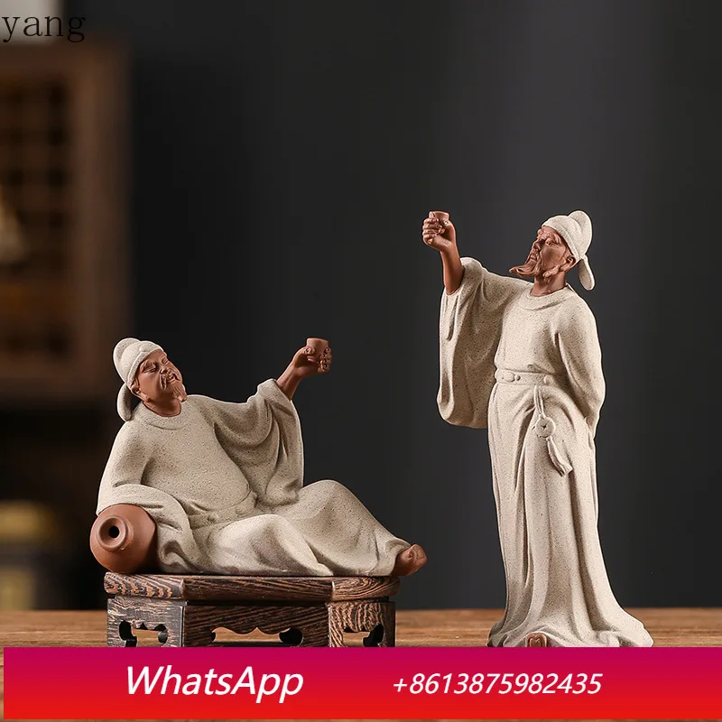 

CX Chinese Zen historical figure statue home study table top Bogu shelf decoration