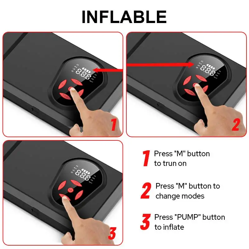 Chinese Factory LCD Display 5V/3A 3000A 20000mAh 12-Volt Jump Starter Automobile Emergency Start Power Supply With Air Pump