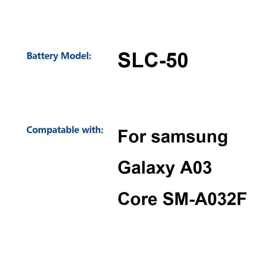 

Аккумулятор мобильного телефона емкостью 5000 мАч для Samsung Galaxy A03 Core SM-A032F Safe Slc-50