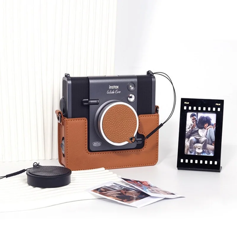 For Fujifilm Instax WIDE EVO Camera Bag PU For Fuji Wide Evo Anti-lost Lens Protection Cover+80 Photo Albums+EVO Tempered Film