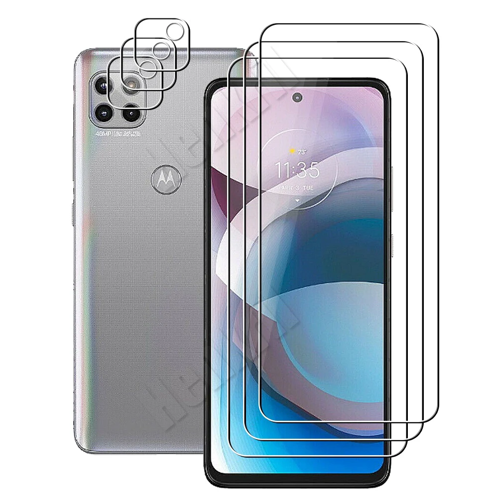 

For Motorola One 5G Ace / One 5G UW Ace / Moto G 5G (3pcs) Camera Lens Protector & (3pcs) Tempered Glass Screen Protector