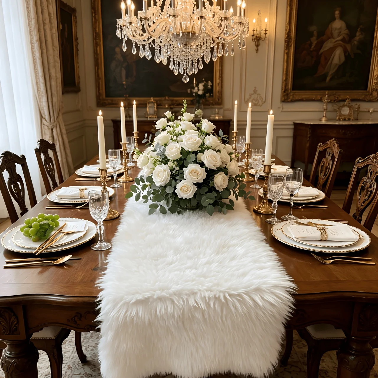 VIKAMA Elegant Plush Table Flag Is Not Prone To Shedding. It Is Suitable for Wedding Banquet Table Decoration and Festival Decor