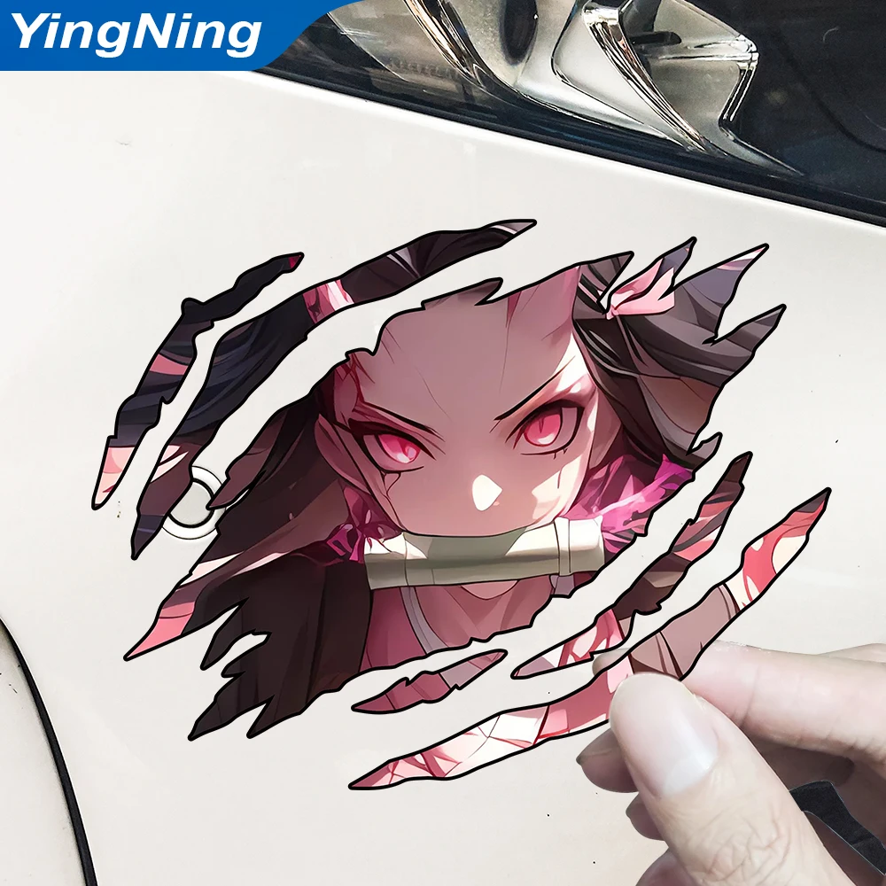 

Scratch Mark Anime Nezuko Car Sticker Waterproof Scratch Cover PVC Funny Decal Laptop Motorcycle Auto Accessories 8cm/13cm/18cm