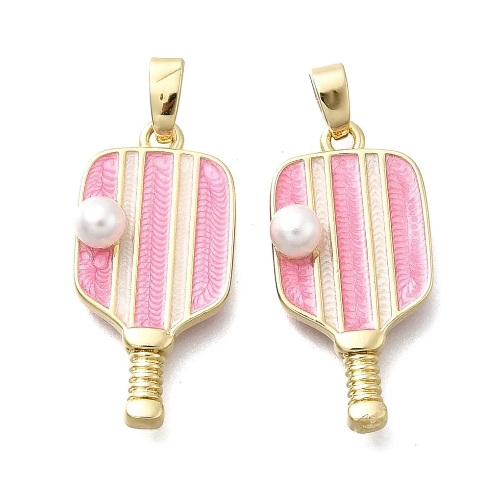 

10pcs Racket Brass Enamel Pendants Charms for DIY Earrings Necklaace Jewelry Making Findings