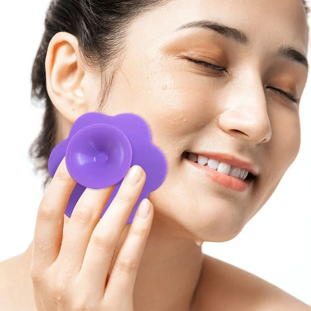 Flower Shaped Silicone Face Cleansing Brush Exfoliator Belt Sucker Skin Care Scrub Cleanser Blackhead Removal Deep Cleaning