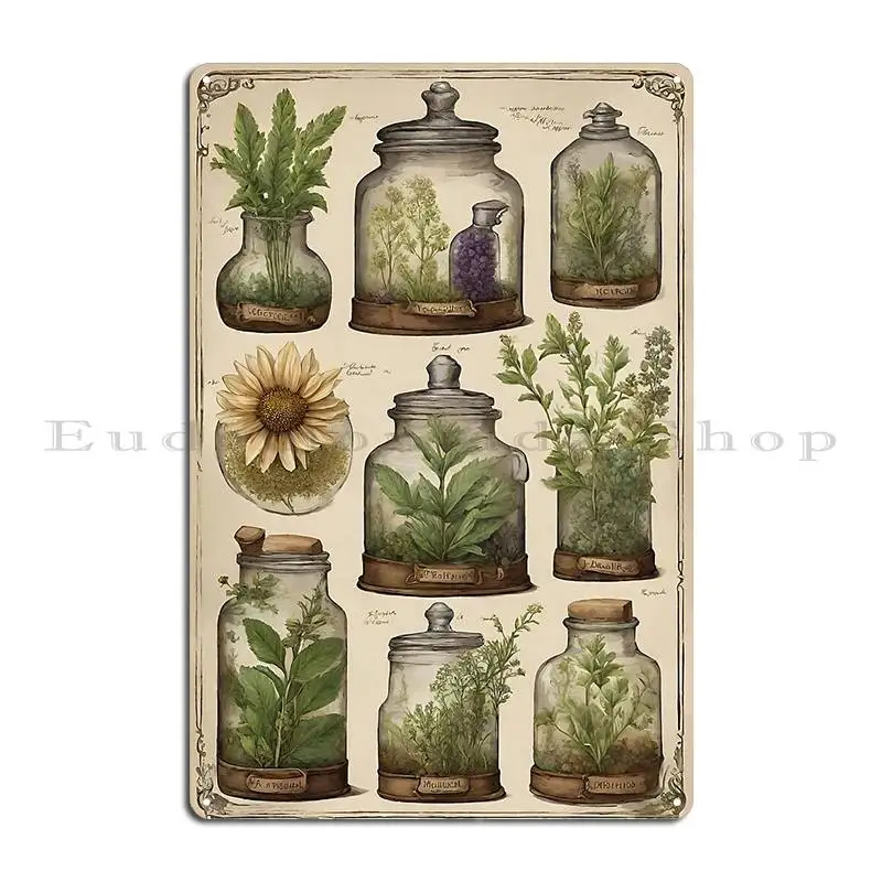 Botanical Apothecary A Treasure Trove Of Herbal Remedies Metal Sign Create Designing Cinema Vintage Garage Tin Sign Poster