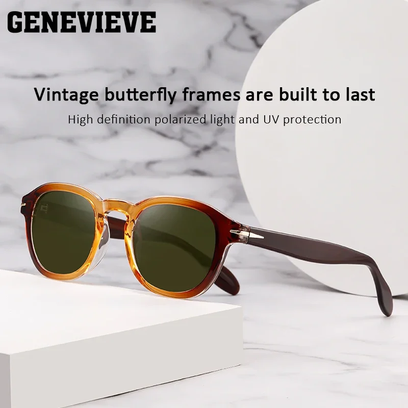 

GENEVIEVE Fashion Personalized Geometric Oval Sunglasses UV Protection Customizable Prescription Polarized Sunglasses S31129