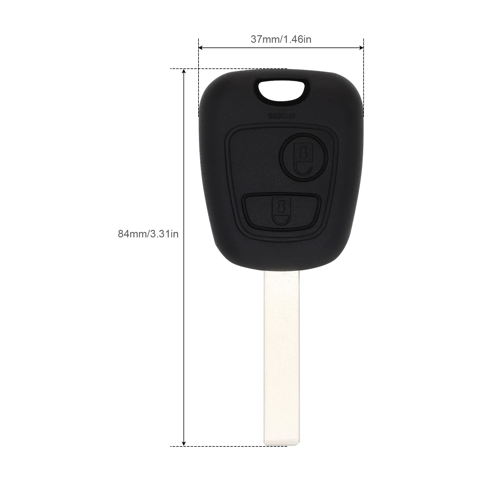 433MHz 2 Button Car Remote Key Fob Shell Keyless Entry for Citroen 73373067C with ID46 Chip HU83 Blade Remote Key Fob Cover Case