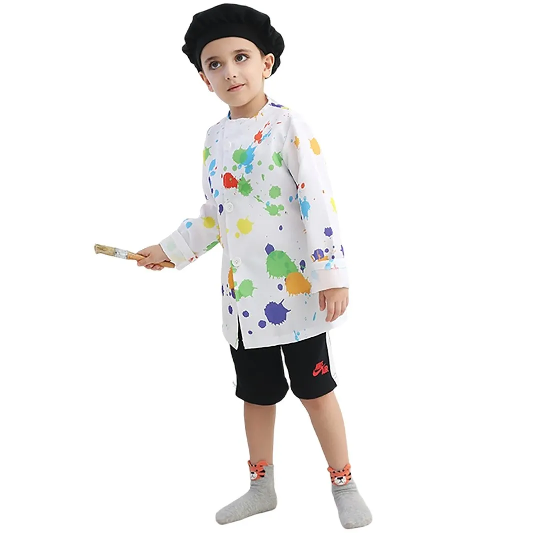 Picture 6: New Children's Painter Cosplay Professional Performance Clothing Painting Art Stage Performance Top Kindergarten Stage Perfor...