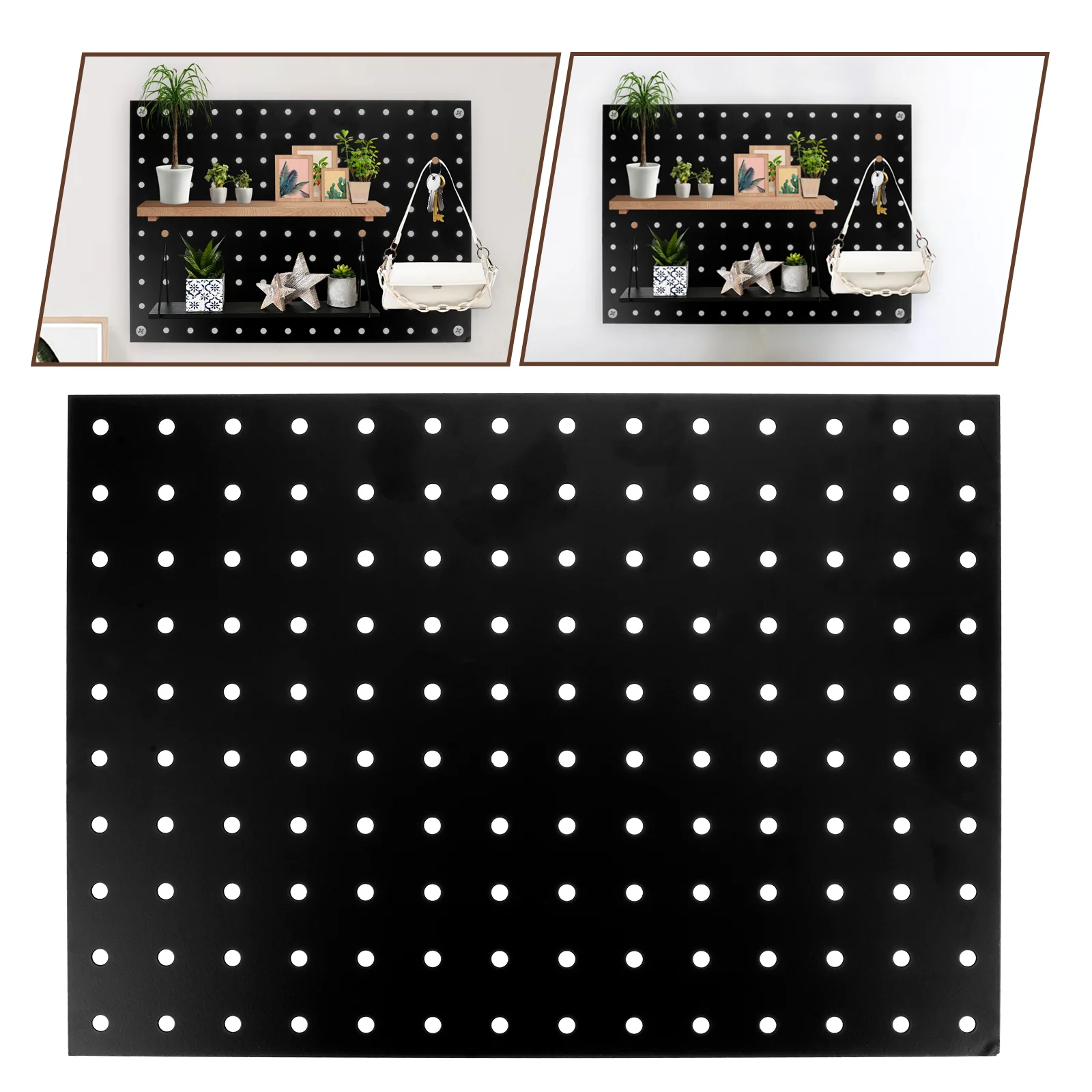 

Pegboard Metal Perforated Garage Tool Organizer Workbench Wall Panel Black Iron