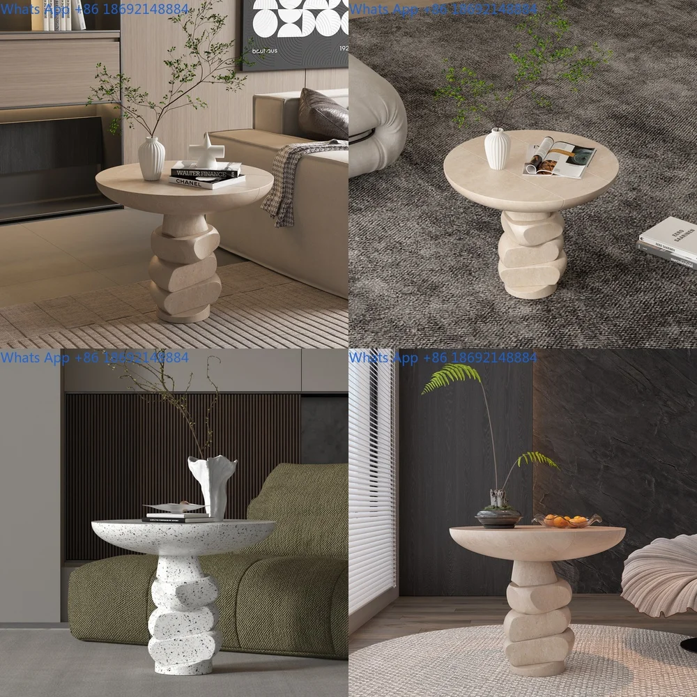 Minimalist Rotating Coffee Table for Living Room Modern Style Side Table