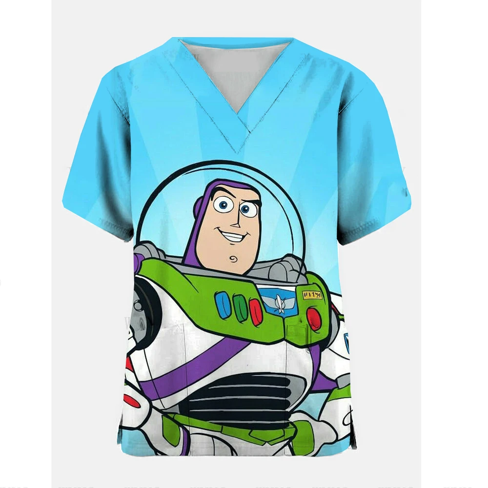 Toy Story 4 Clothing Beauty and Hairdressing Work Clothes Doctor Short sleeved Top V-neck Nurse Clothing Female Nurse Technician